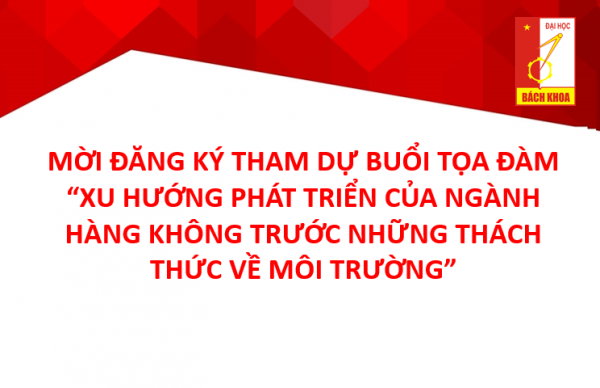 Mời đăng kí tham dự buổi tọa đàm “Xu hướng phát triển của ngành hàng không trước những thách thức về môi trường”