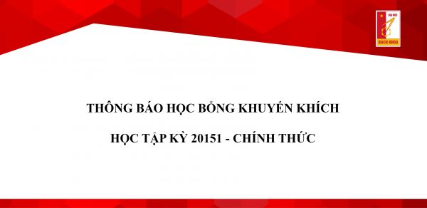 Thông tin học bổng khuyến khích học tập kỳ 20151 - chính thức