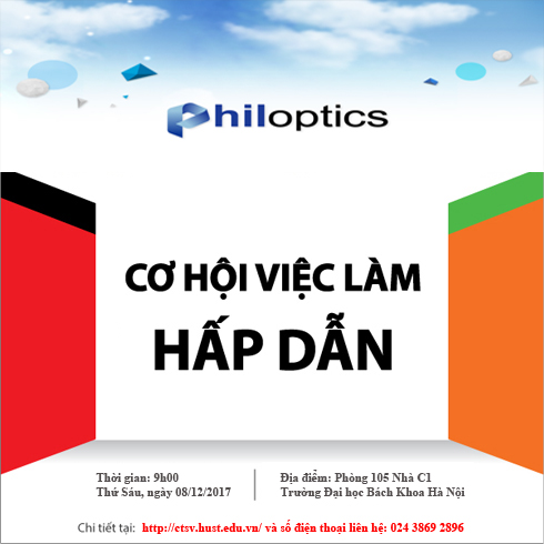 Cơ hội được đào tạo tại Hàn Quốc và làm việc tại Công ty Philoptics Việt Nam dành cho các bạn sinh viên ngành Cơ khí, Điện tử, Vật lý Kỹ thuật