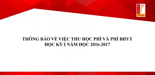 Thông báo về việc thu học phí và phí BHYT học kỳ I năm học 2016-2017