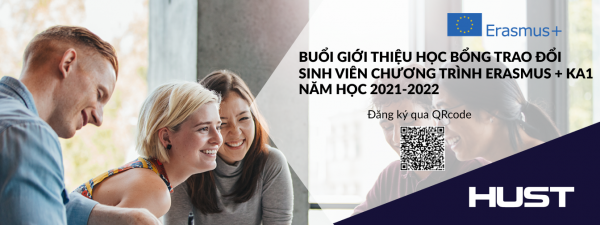 Buổi giới thiệu học bổng trao đổi sinh viên trực tuyến Chương trình Erasmus + KA1 tại ĐHBK HN (năm học 2021-2022)