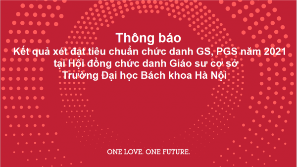 Thông báo Kết quả xét đạt tiêu chuẩn chức danh GS, PGS năm 2021 tại Hội đồng chức danh Giáo sư cơ sở Trường Đại học Nhà cái uy tín io
