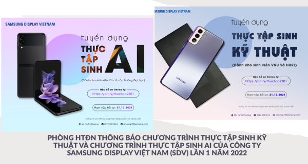 Chương trình Thực tập sinh Samsung Display 2022.01