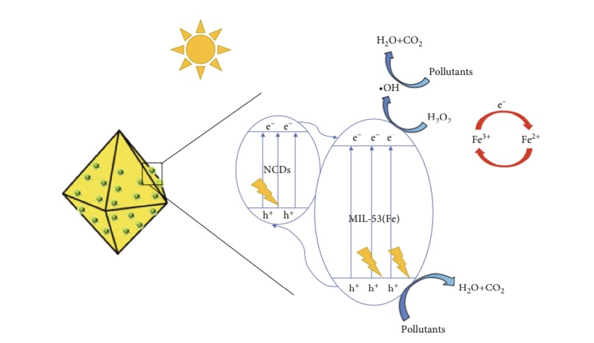 Photochemical mechanism of organic compounds processing